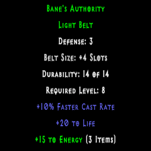 Bane's Authority item description D2RGEAR
