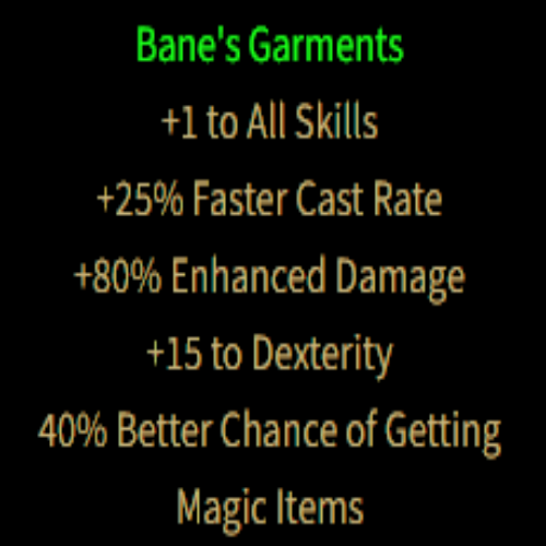 Bane's Garments Full Set item description D2RGEAR