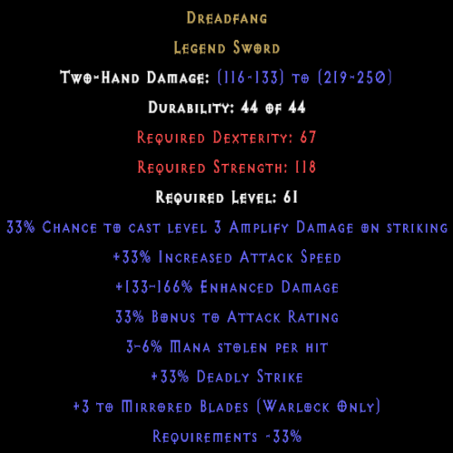 Dreadfang item description D2RGEAR