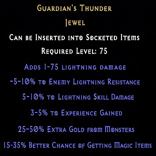 Guardian's Thunder item description D2RGEAR