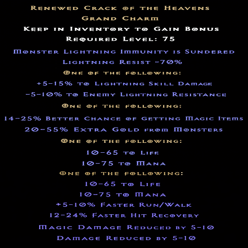 Renewed Crack of Heavens item description D2RGEAR