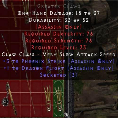 Greater Claws 3os +3 PHOENIX STRIKE +1 DRAGON FLIGHT