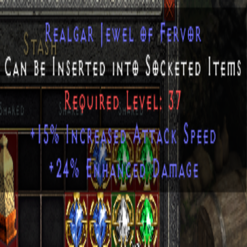 Realgar Jewel of Fervor 15 IAS 24 ED 37 LVL REQ (White)