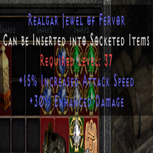 Realgar Jewel of Fervor 15 IAS 30 ED 37 LVL REQ (White)