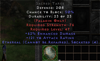 Sacred Targe Ethereal 4os 62 ED 121 AR