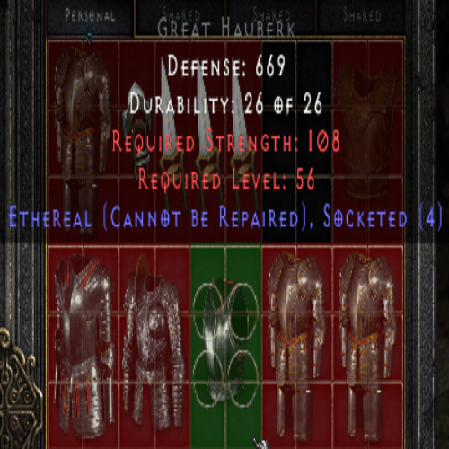 Great Hauberk 4os - 669 Defense - Ethereal