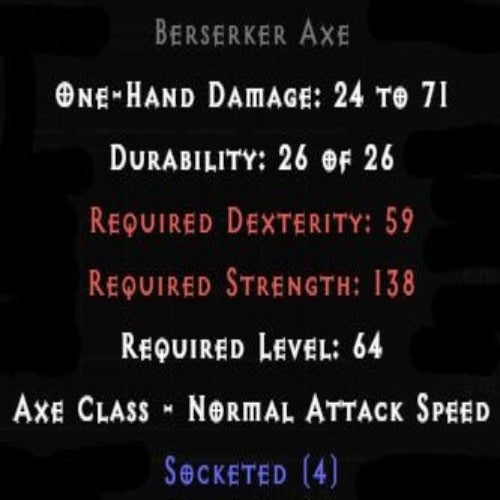 Berserker Axe 4 Sockets