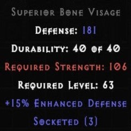 Bone Visage 3 Sockets 15% ED