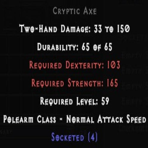 Cryptic Axe 4 Sockets