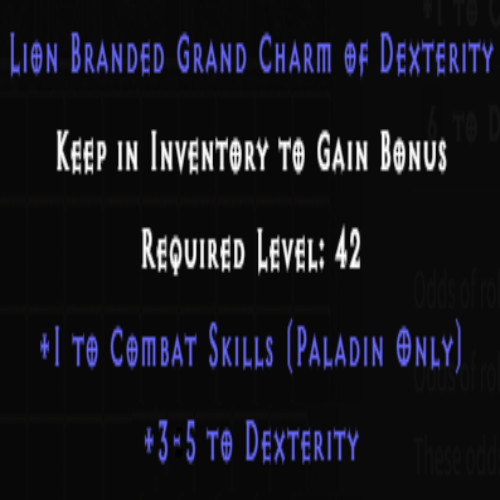 Paladin Combat Skiller +3-5 Dexterity