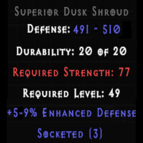 Dusk Shroud 5-9% ED 3 Sockets