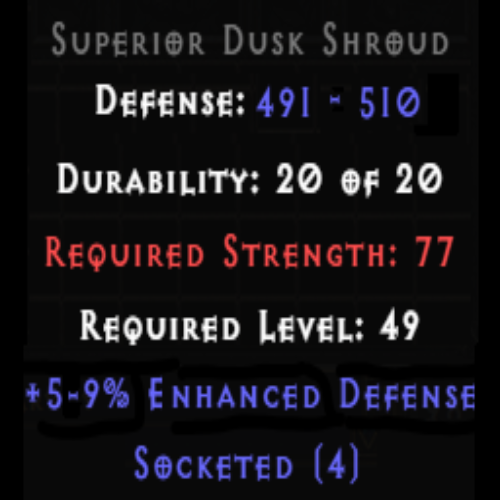 Dusk Shroud 5-9% ED 4 Sockets