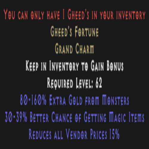 Gheed's Fortune 15% Vendor Price