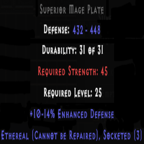 Mage Plate Ethereal 10-14% ED 3 Sockets