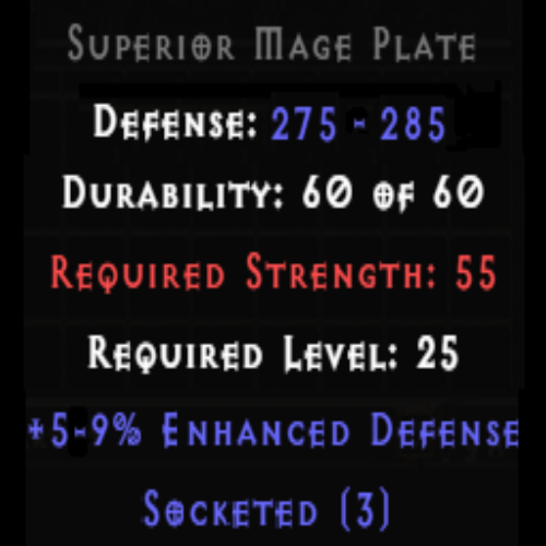 Mage Plate 5-9% ED 3 Sockets