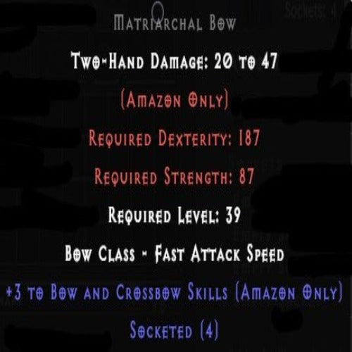 Matriarchal Bow 4 Sockets 3 Bow Skills