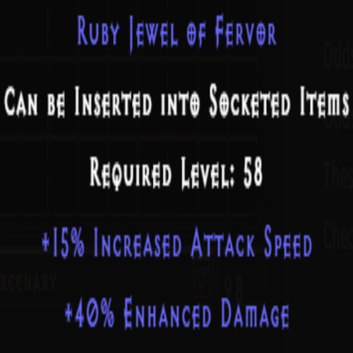 Ruby Jewel of Fervor 15 IAS 40% Enhanced Damage