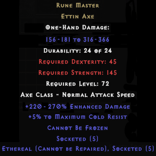 Rune Master Ethereal 5 Sockets