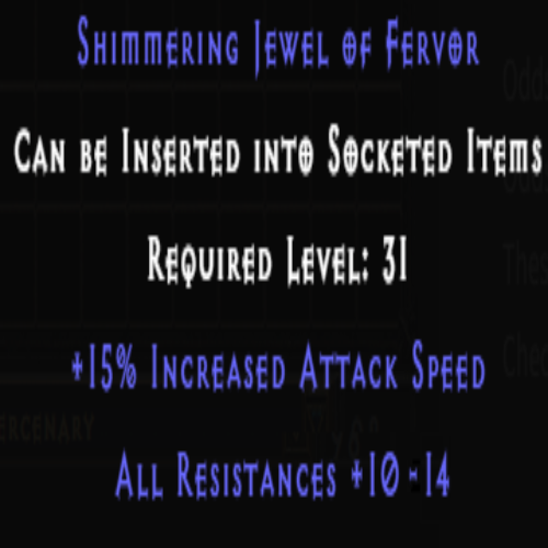 Shimmering Jewel of Fervor +15% IAS +10-14 All Resistances