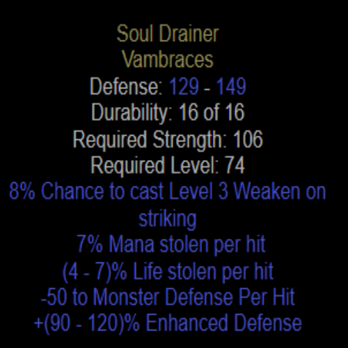 Soul Drainer 7% Mana Stolen