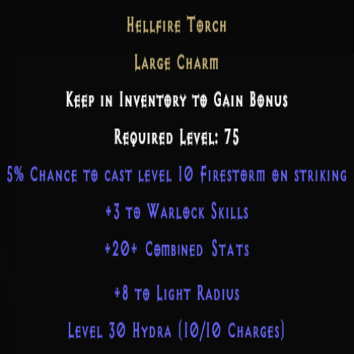 warlock torch 20 plus item description D2RGEAR