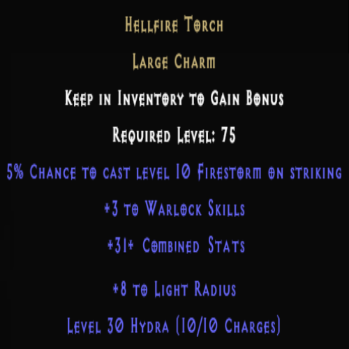 warlock torch 31 plus item description D2RGEAR