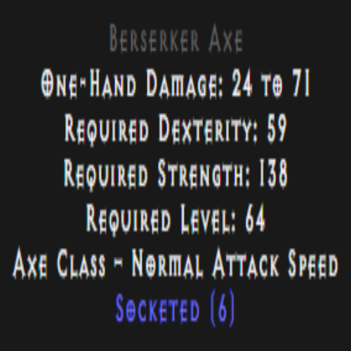 Berserker Axe 6 Sockets Description