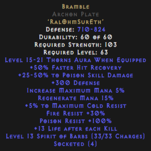Bramble Archon Plate Description