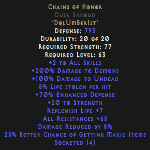 Chains of Honor Dusk Shroud Description