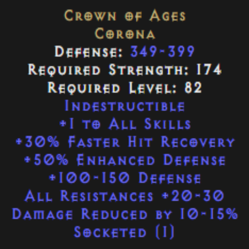 Crown of Ages 1 Socket Description