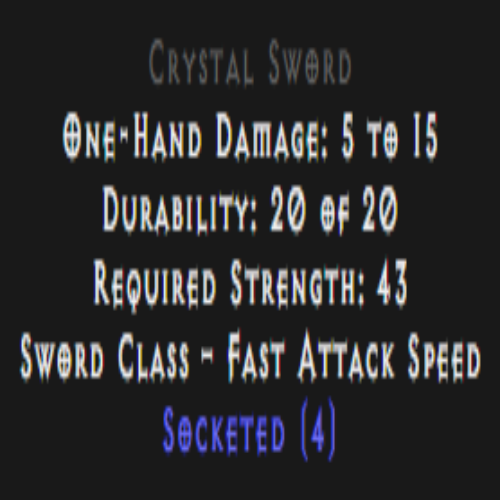 Crystal Sword 4 Sockets Description