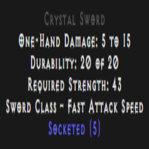 Crystal Sword 5 Sockets Description