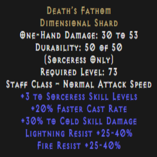 Death’s Fathom 30% Cold Dmg Description
