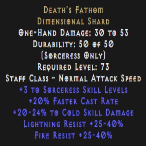 Death’s Fathom 20-24% Cold Dmg Description