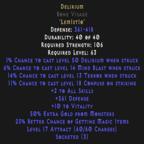 Delirium Bone Visage Description