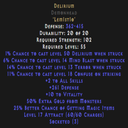 Delirium Demonhead Description