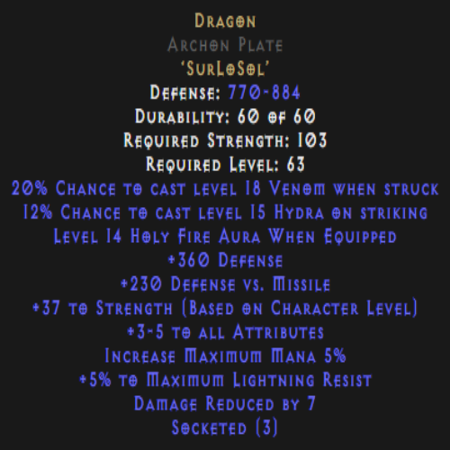Dragon Archon Plate Description