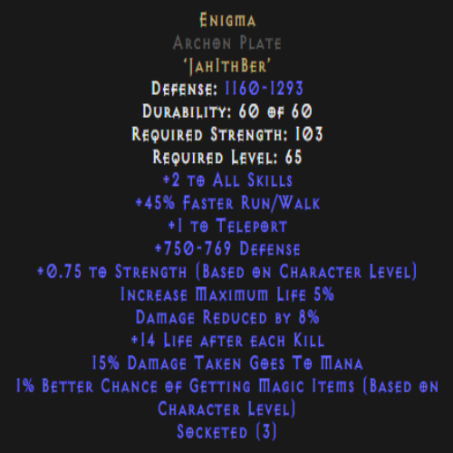 Enigma Archon Plate 750-769 Defense Description