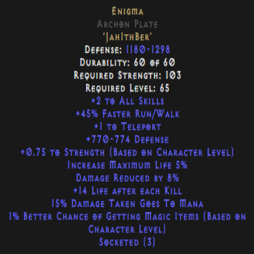 Enigma Archon Plate 770-774 Defense Description