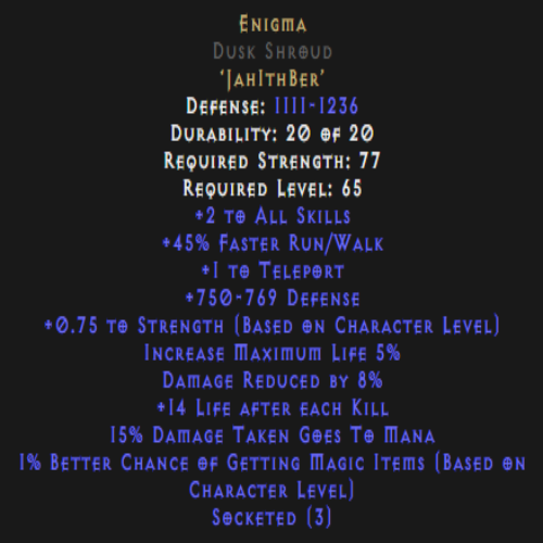 Enigma Dusk Shroud 750-769 Defense Description