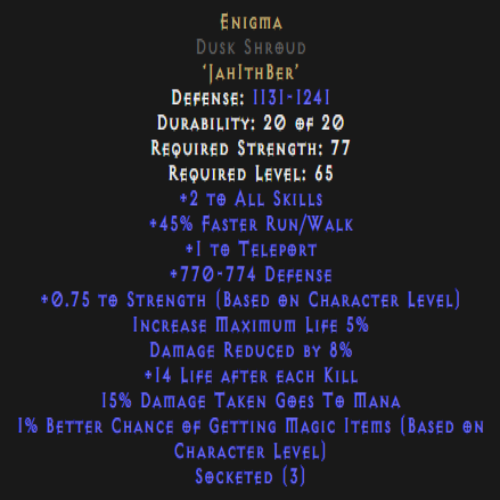 Enigma Dusk Shroud 770-774 Defense Description
