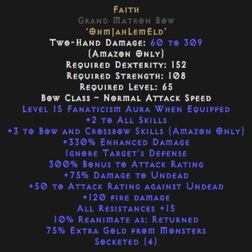 Faith Grand Matron Bow 3 Bow Skills 2 All Skills 15 Fanaticism Description