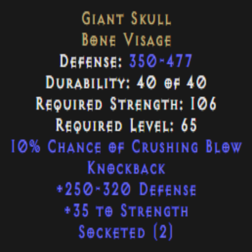 Giant Skull 2 Sockets 35 Strength Description
