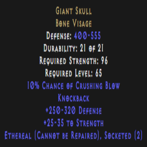 Giant Skull Ethereal 2 Sockets Description