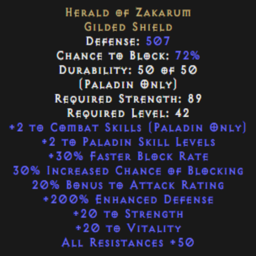 Herald Of Zakarum 200% ED Description