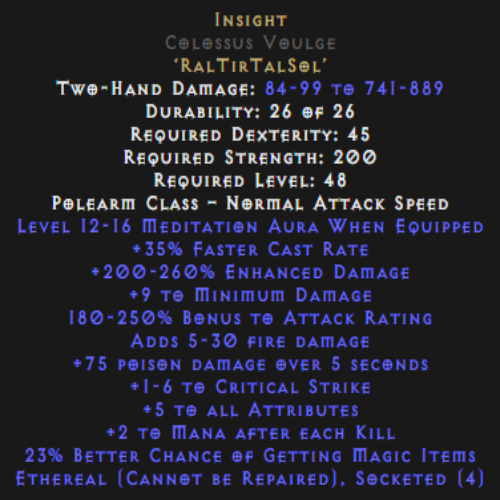 Insight Colossus Voulge Ethereal 12-16 Aura Description