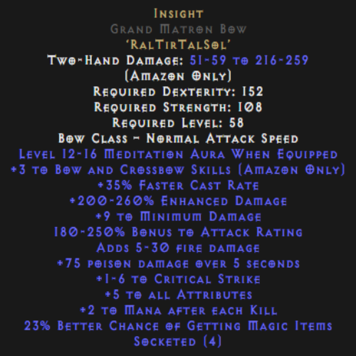 Insight Grand Matron Bow 3 Bow Skills 12-16 Aura Description