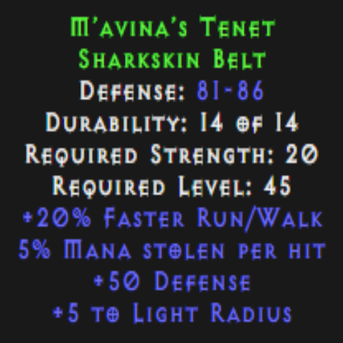M’avina’s Tenet (Belt) Description