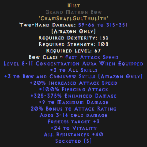 Mist Grand Matron Bow 3 Bow 8-11 Concentration Description