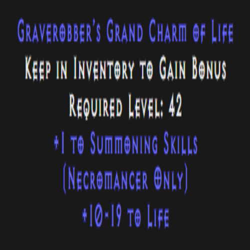 Necromancer Summoning Skiller 10-19 Life Description